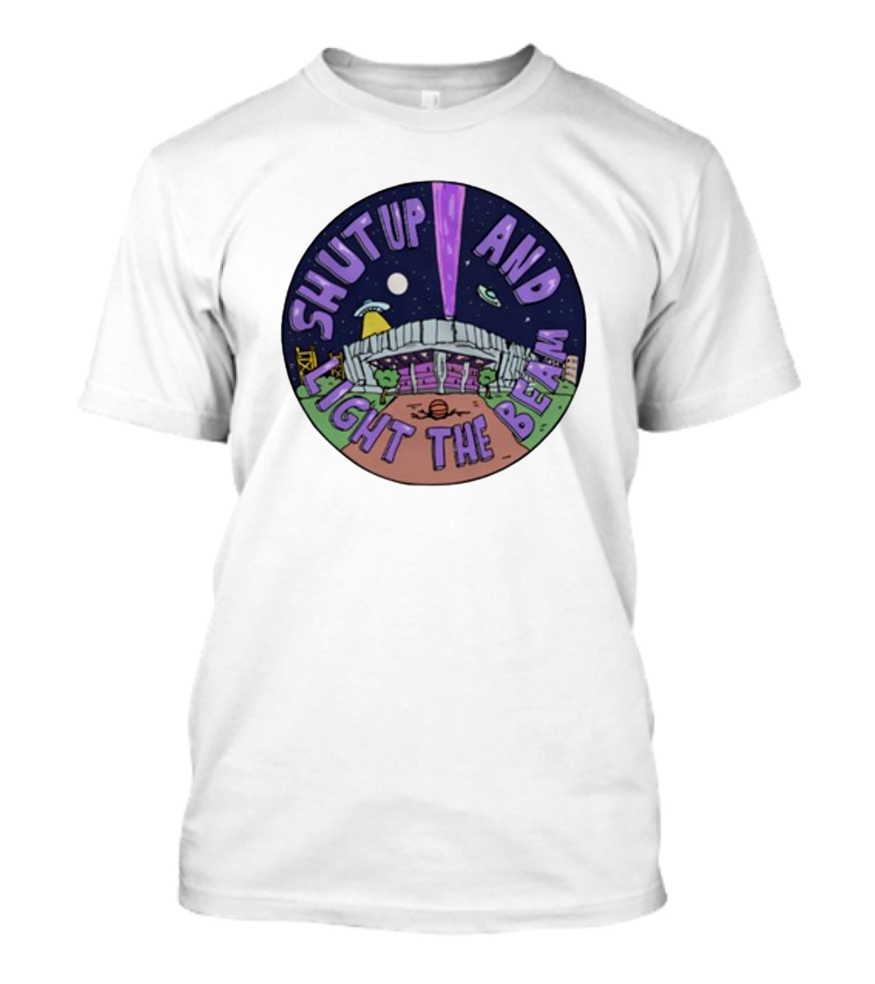 Deuce Mo Sacramento Shut Up And Light The Beam Stadium Night Scene T-Shirt
