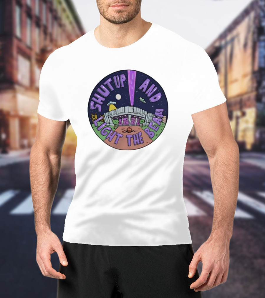 Deuce Mo Sacramento Shut Up And Light The Beam Stadium Night Scene T-Shirt