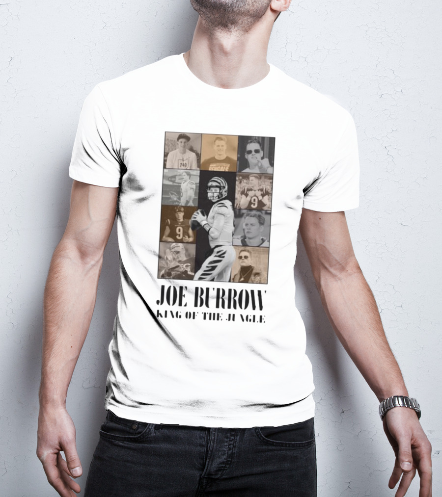 Joe Burrow King Of The Jungle Bengals Tribute Montage T-Shirt