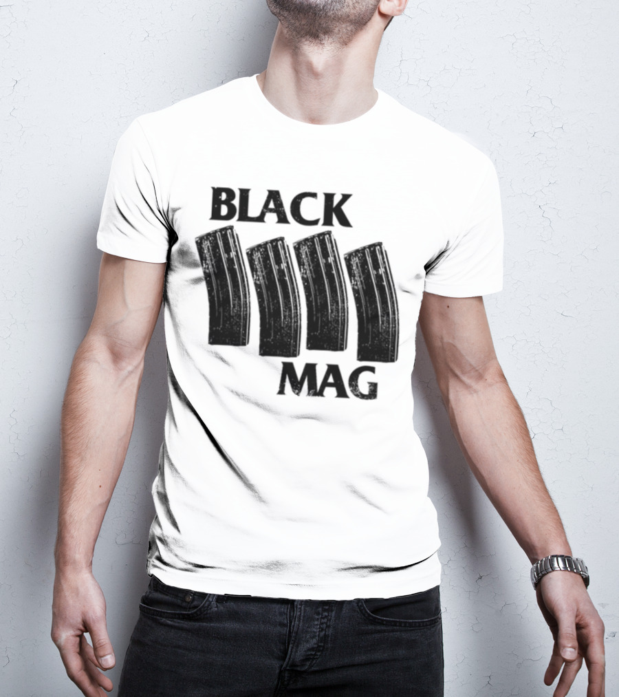 Black Mag Donut Operator Four Magazines T-Shirt