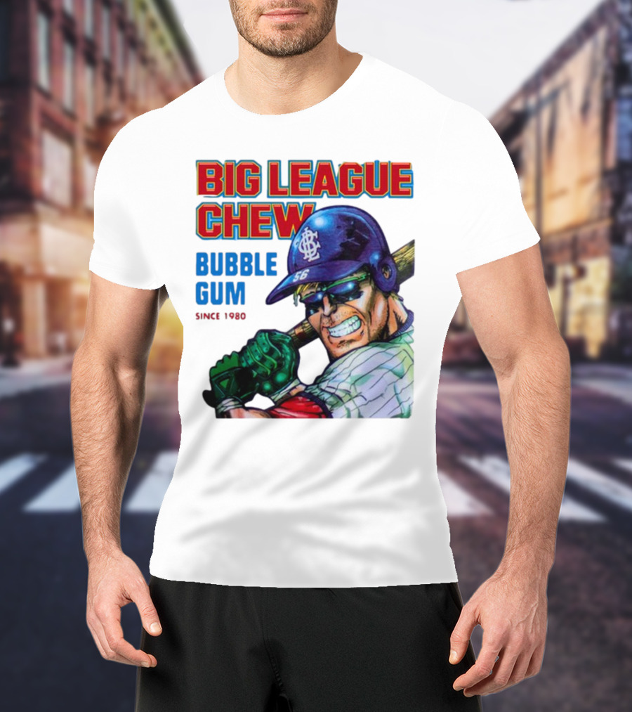 Big League Chew Bubble Gum Since 1980 Baseball Player T-Shirt