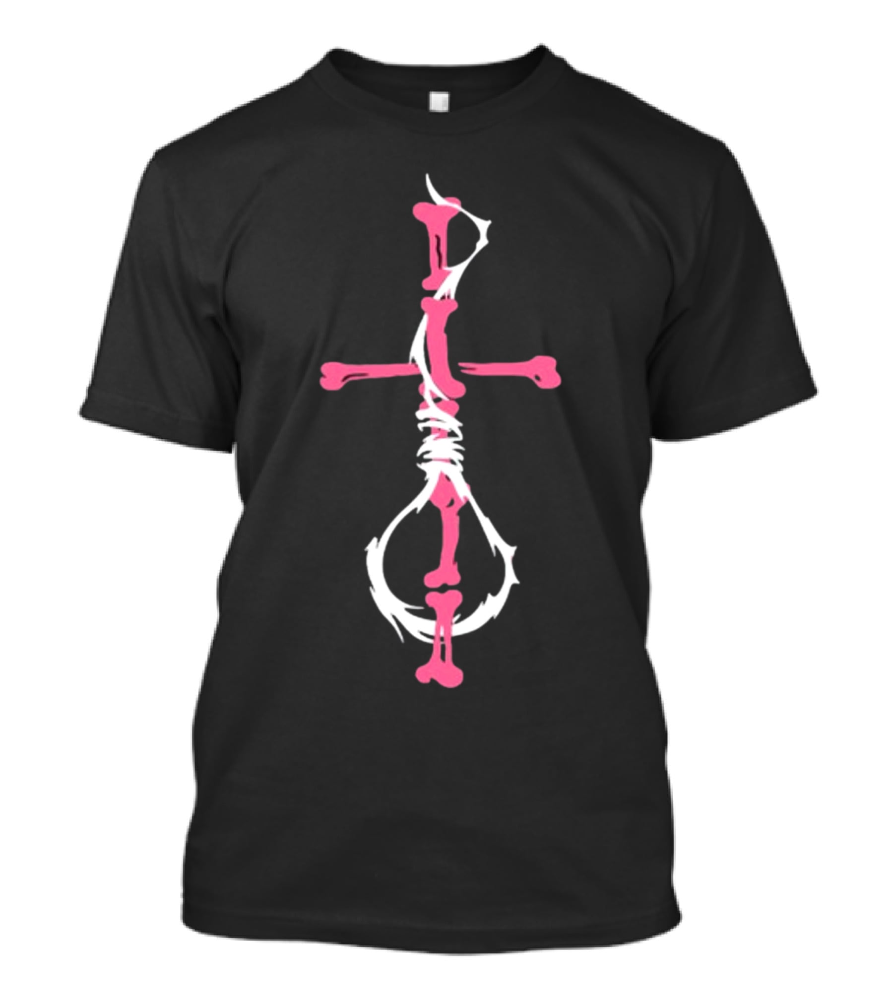 Drokenji Wywh Pink Bone Cross T-Shirt