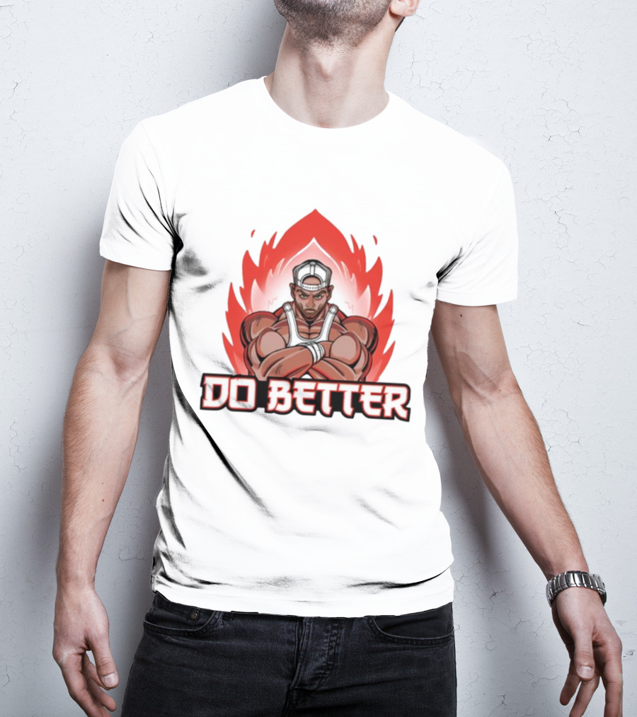 Joey Swoll Do Better Anime Character With Flames T-Shirt