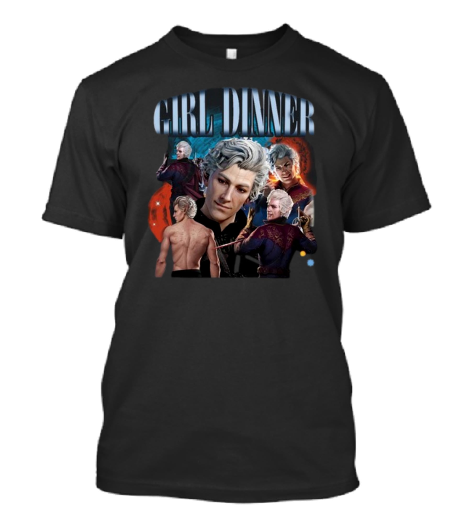Girl Dinner Astarion Baldur's Gate 3 Character Collage T-Shirt