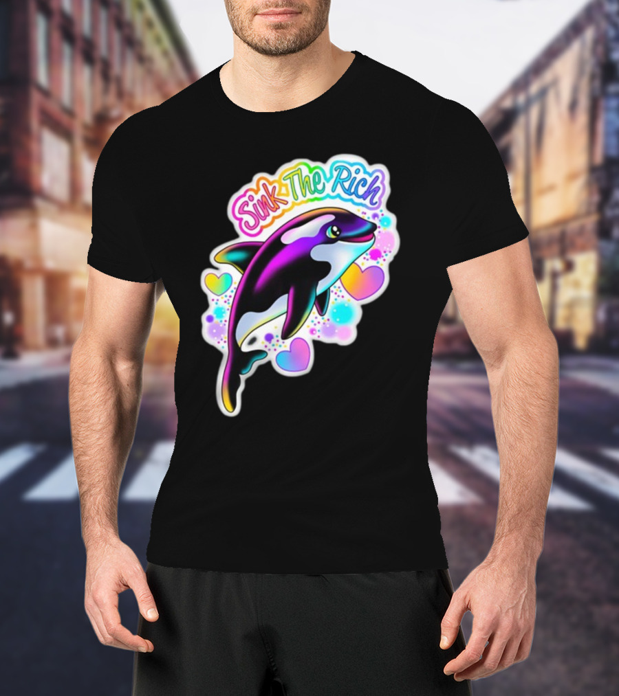 Sink The Rich Theartsyalien Bigcartel Colorful Orca Hearts T-Shirt