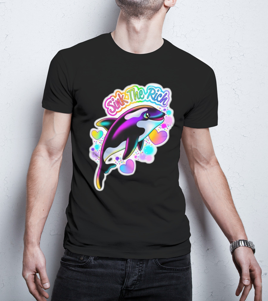 Sink The Rich Theartsyalien Bigcartel Colorful Orca Hearts T-Shirt