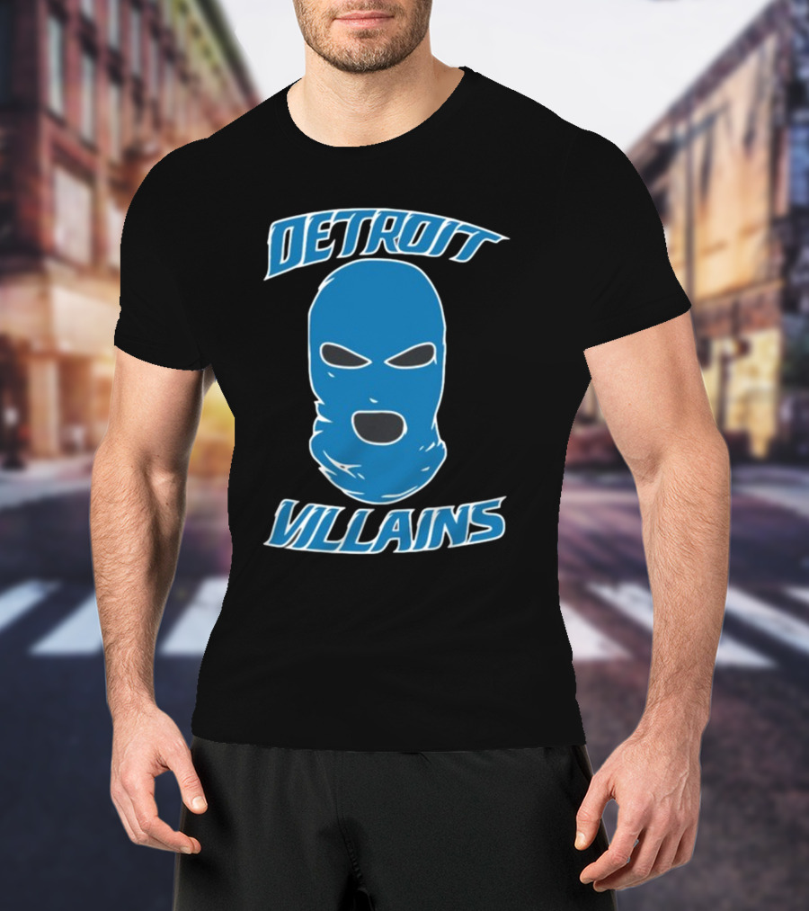 Detroit Villains Blue Mask T-Shirt