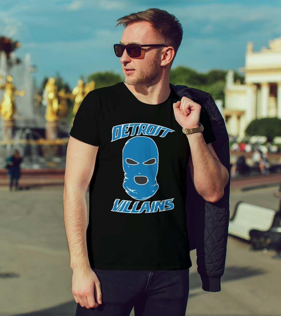Detroit Villains Blue Mask T-Shirt