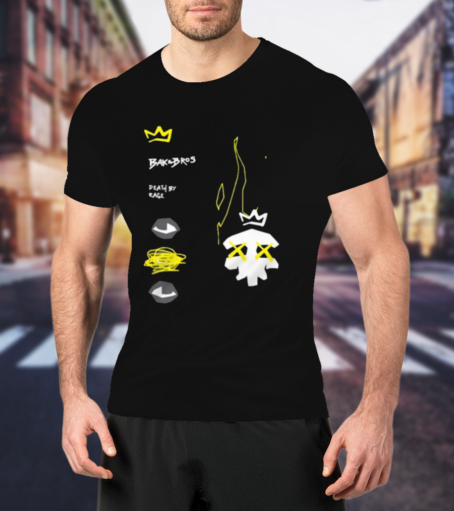 Baka Bros Death By Rage Family Crown Skull T-Shirt