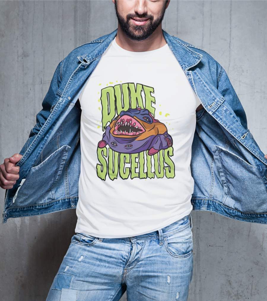 Duke Sucellus Multicolored Creature With Sharp Teeth T-Shirt