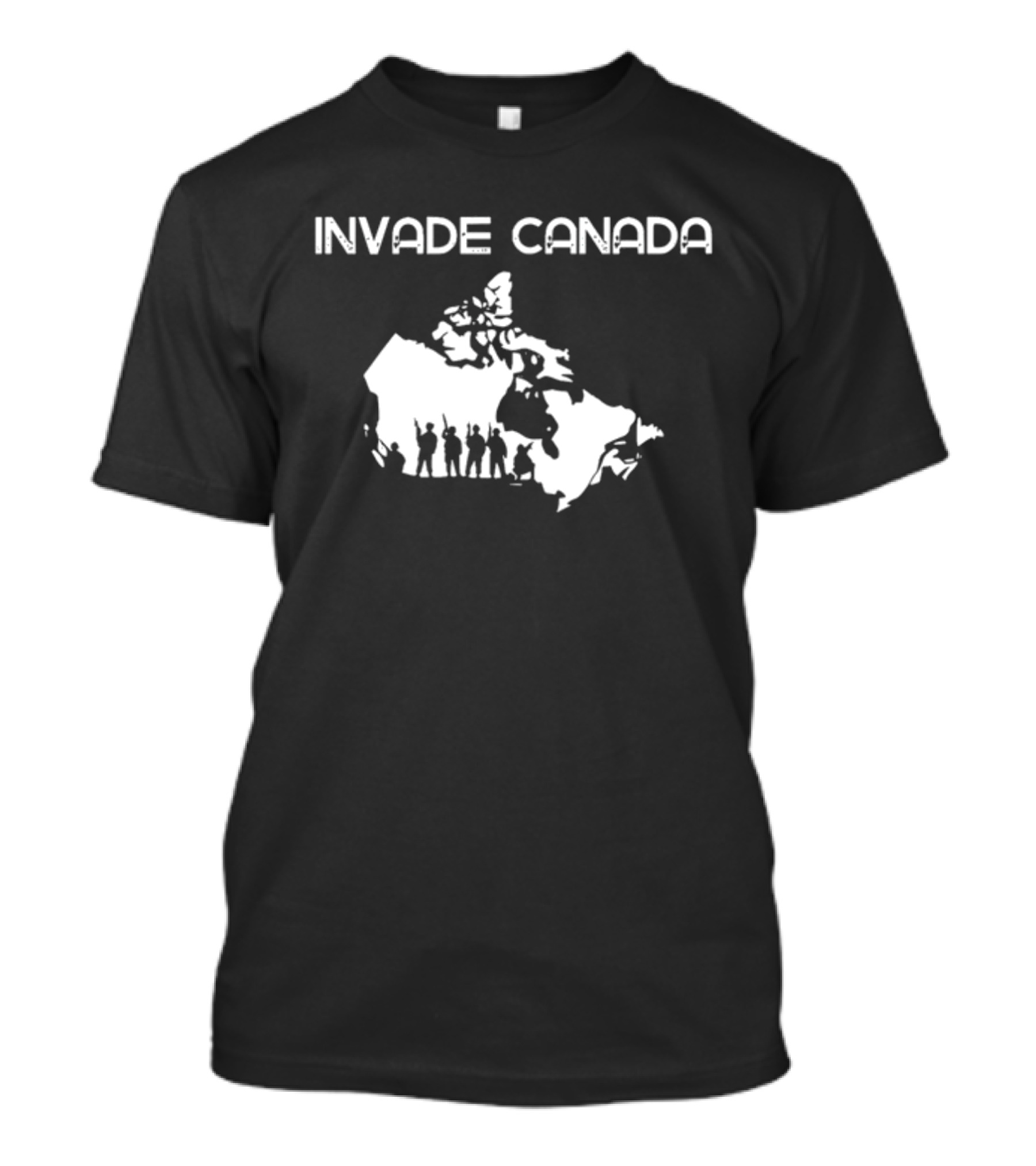 INV4DE CANADA Silhouette Map Parody With Figures T-Shirt