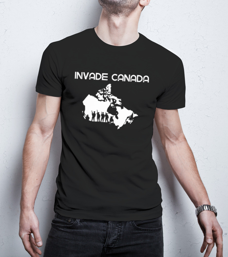 INV4DE CANADA Silhouette Map Parody With Figures T-Shirt