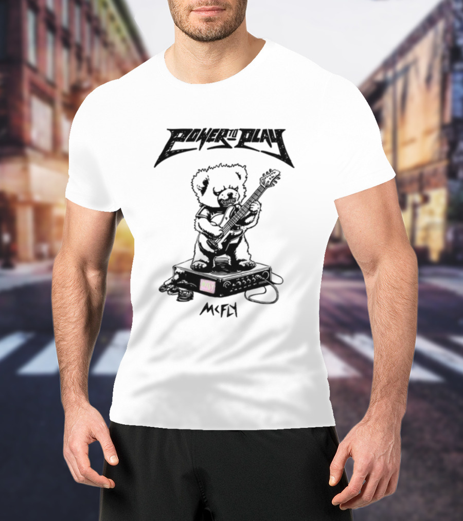 Power To Play Bear McFly Guitar Amplifier T-Shirt