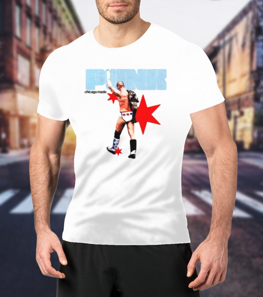 Punk Chicago Made Wrestler With Stars And Backpack T-Shirt
