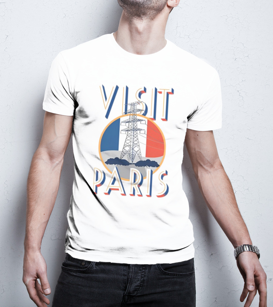 Shitheadsteve Visit Paris French Flag With Eiffel Tower T-Shirt