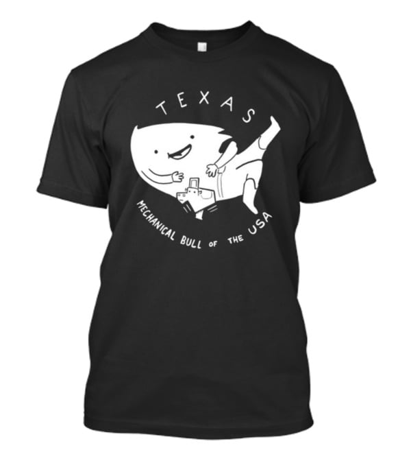 Texas Mechanical Bull Of The USA Fun Cartoon T-Shirt