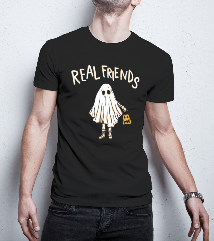 Real Friends Ghost Halloween Trick Or Treat T-Shirt