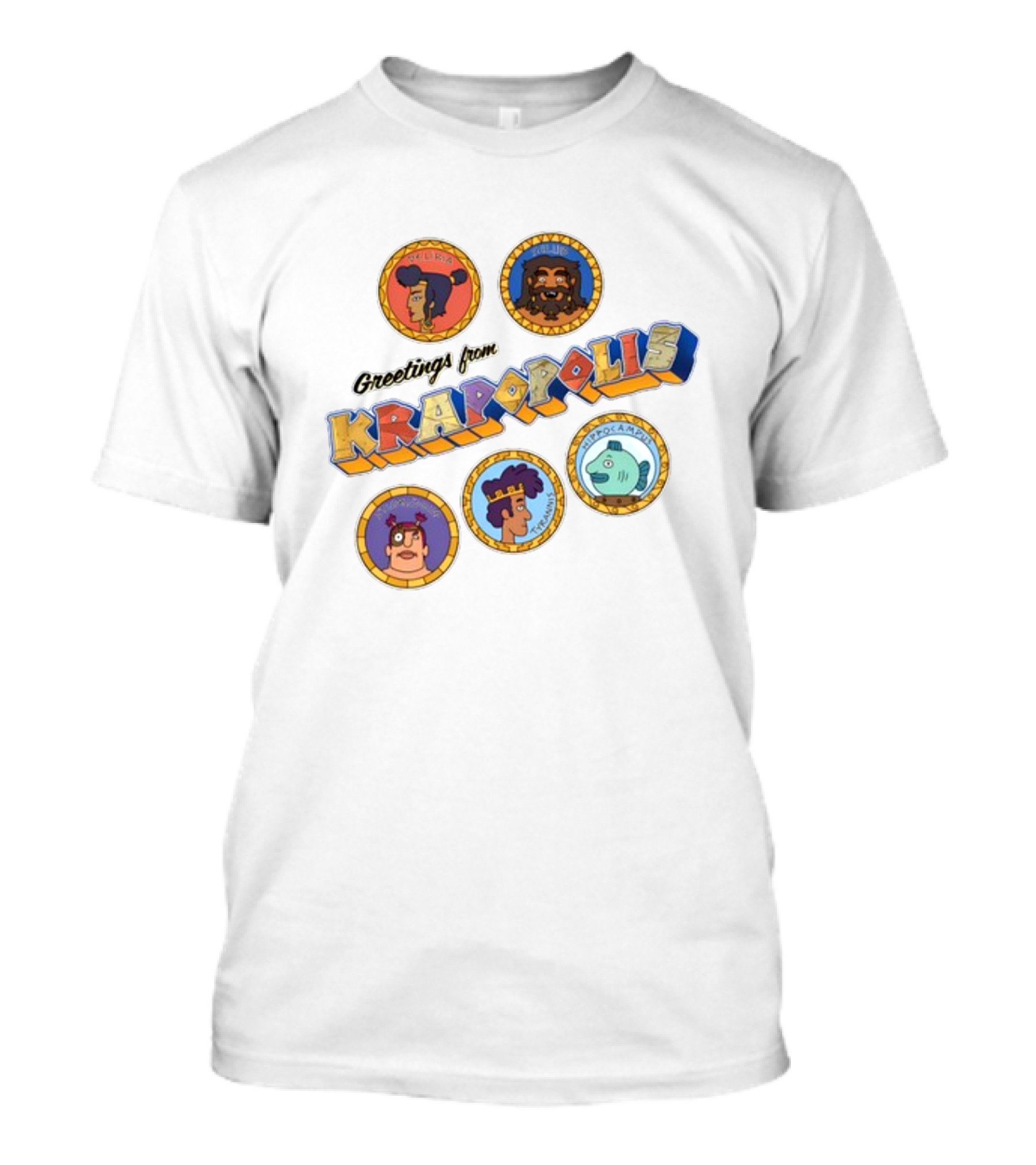 Greetings From Krapopolis Characters Stamps Krapopolis Fox Animated Series T-Shirt