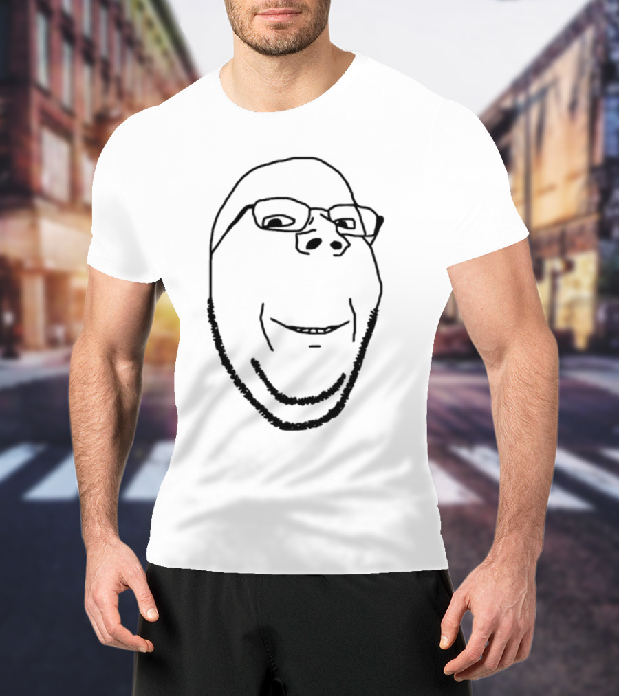 Maddymaddy Fyridk Smiling Wholesome Wojak Soyjak Meme Style Face T-Shirt