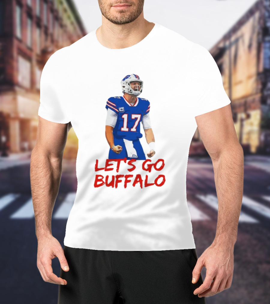 VictoryShirtsStore Josh Allen 17 Let's Go Buffalo Football Player T-Shirt