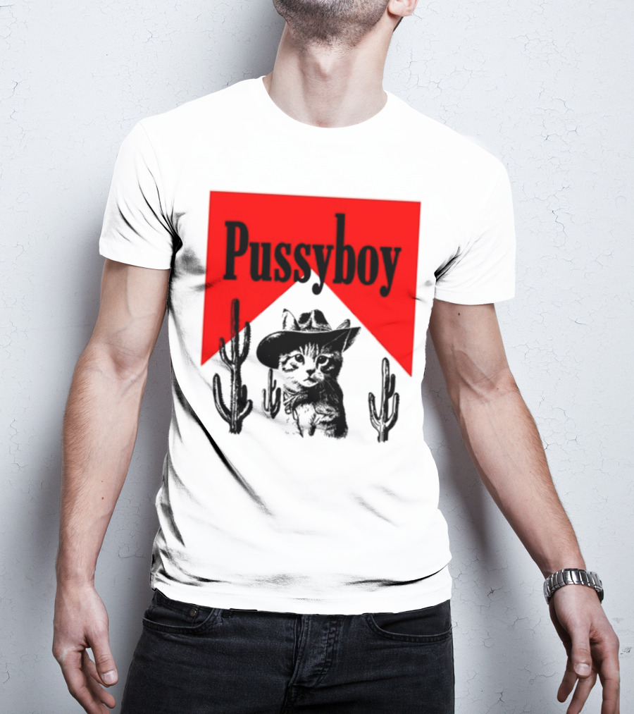Pussyboy Cat Cactus Cowboy Hat Ezra Miche T-Shirt