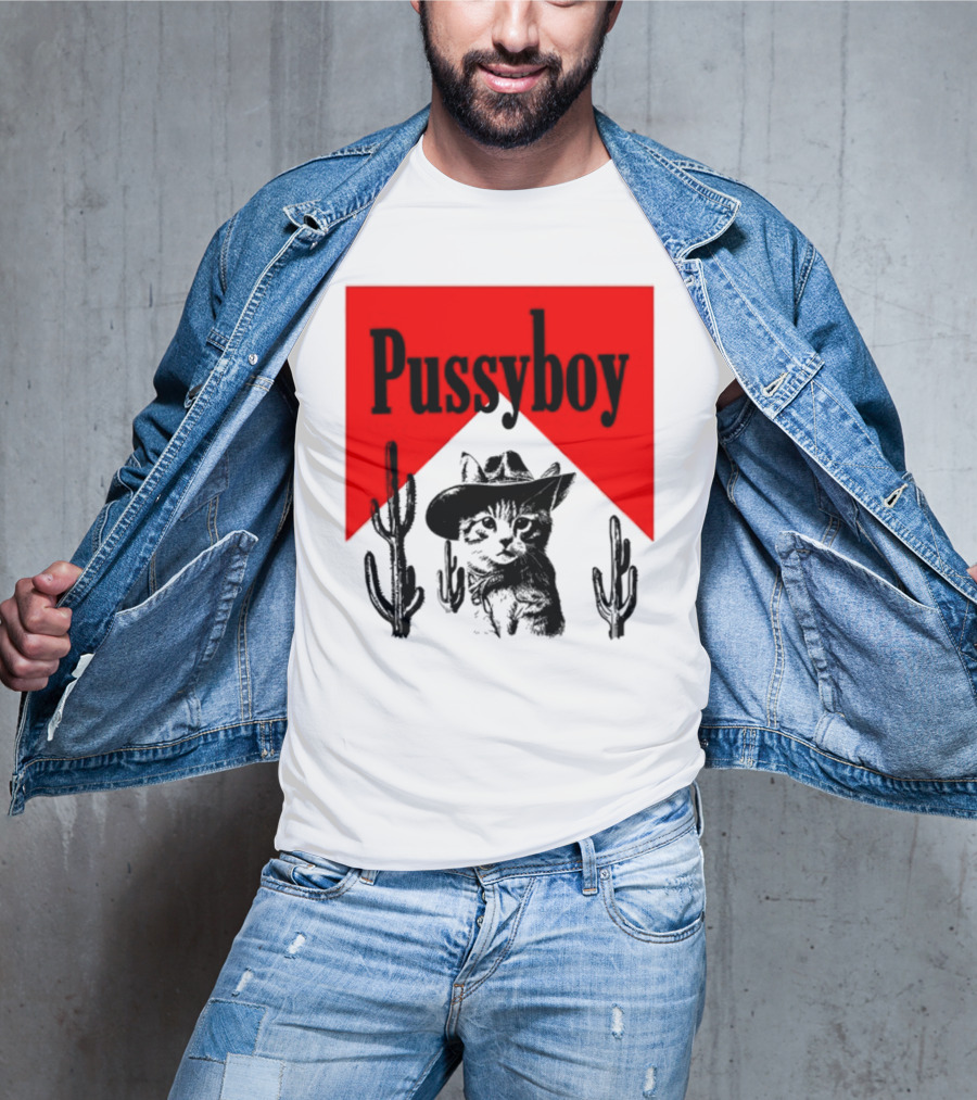 Pussyboy Cat Cactus Cowboy Hat Ezra Miche T-Shirt