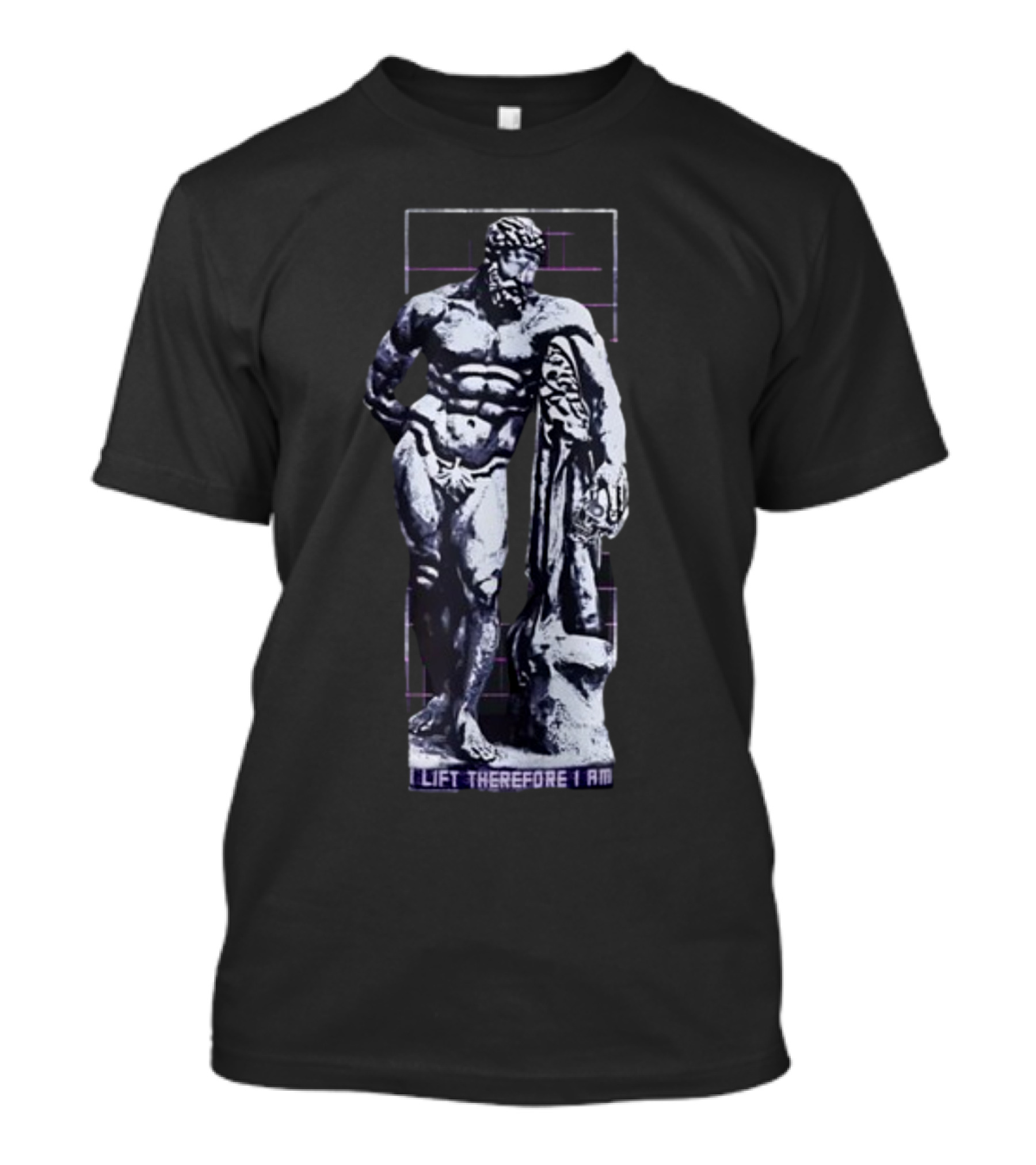 Raskolapparel I Lift Therefore I Am Classical Sculpture Buff Bodybuilding Motivation T-Shirt