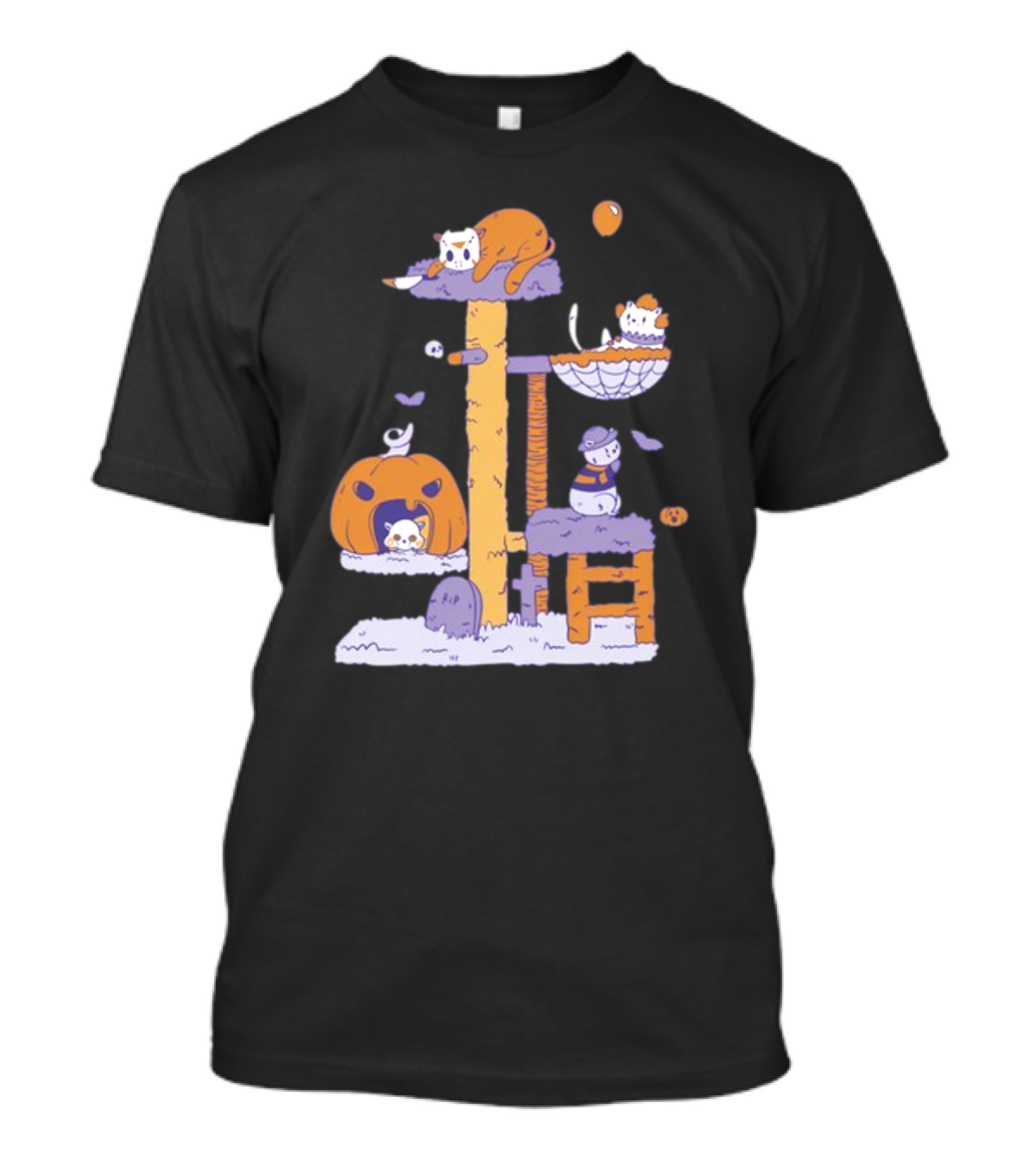 Gotfunny Cat Horror Icons Pumpkin Halloween Playhouse T-Shirt