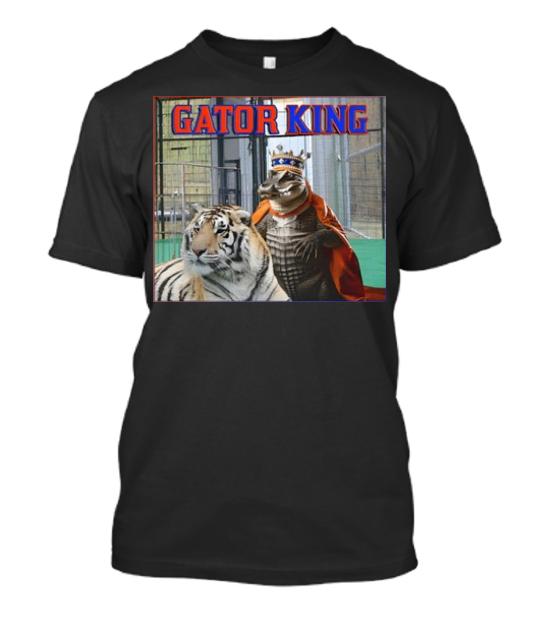 Gator King Crowned Alligator With Tiger T-Shirt