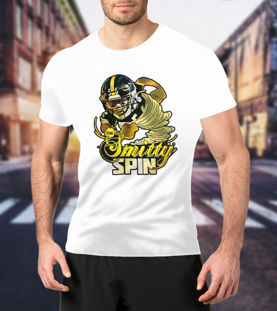 The Smitty Spin Football Player Iconic Action T-Shirt