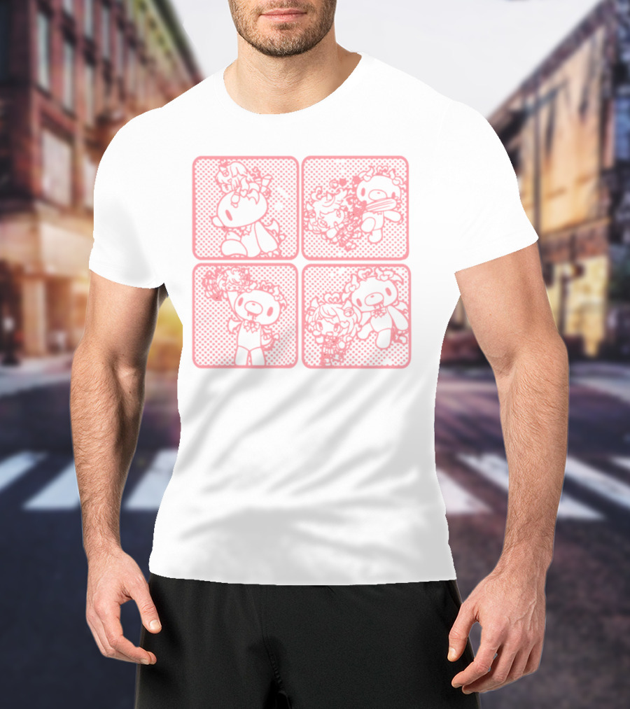 Morichack Ironmouse X GloomyBear Pink Graphic Quadrants T-Shirt