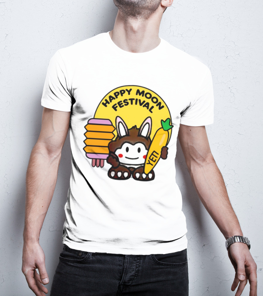 Rockstar Games Happy Moon Festival Yeti Lantern Rabbit T-Shirt