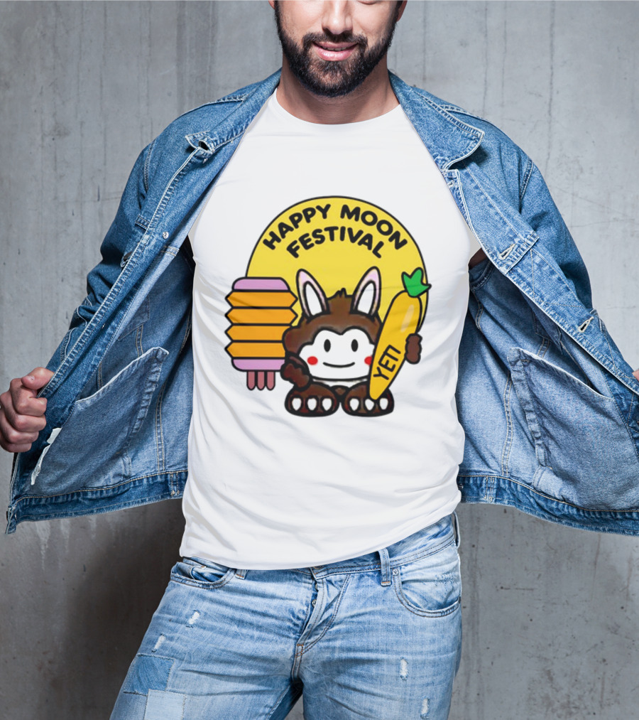 Rockstar Games Happy Moon Festival Yeti Lantern Rabbit T-Shirt
