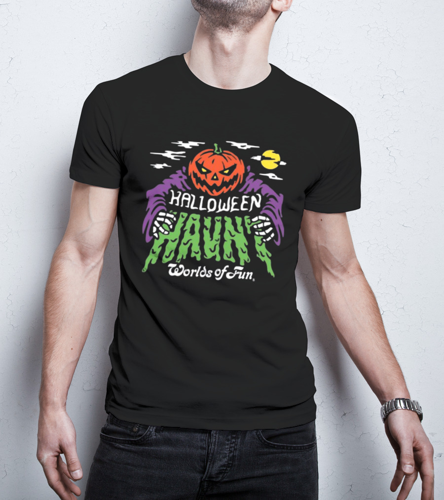 Halloween Haunt Pumpkin Worlds Of Fun T-Shirt
