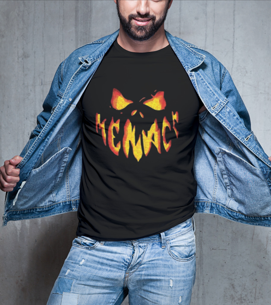 Bam Menace Pumpkin Face Halloween T-Shirt