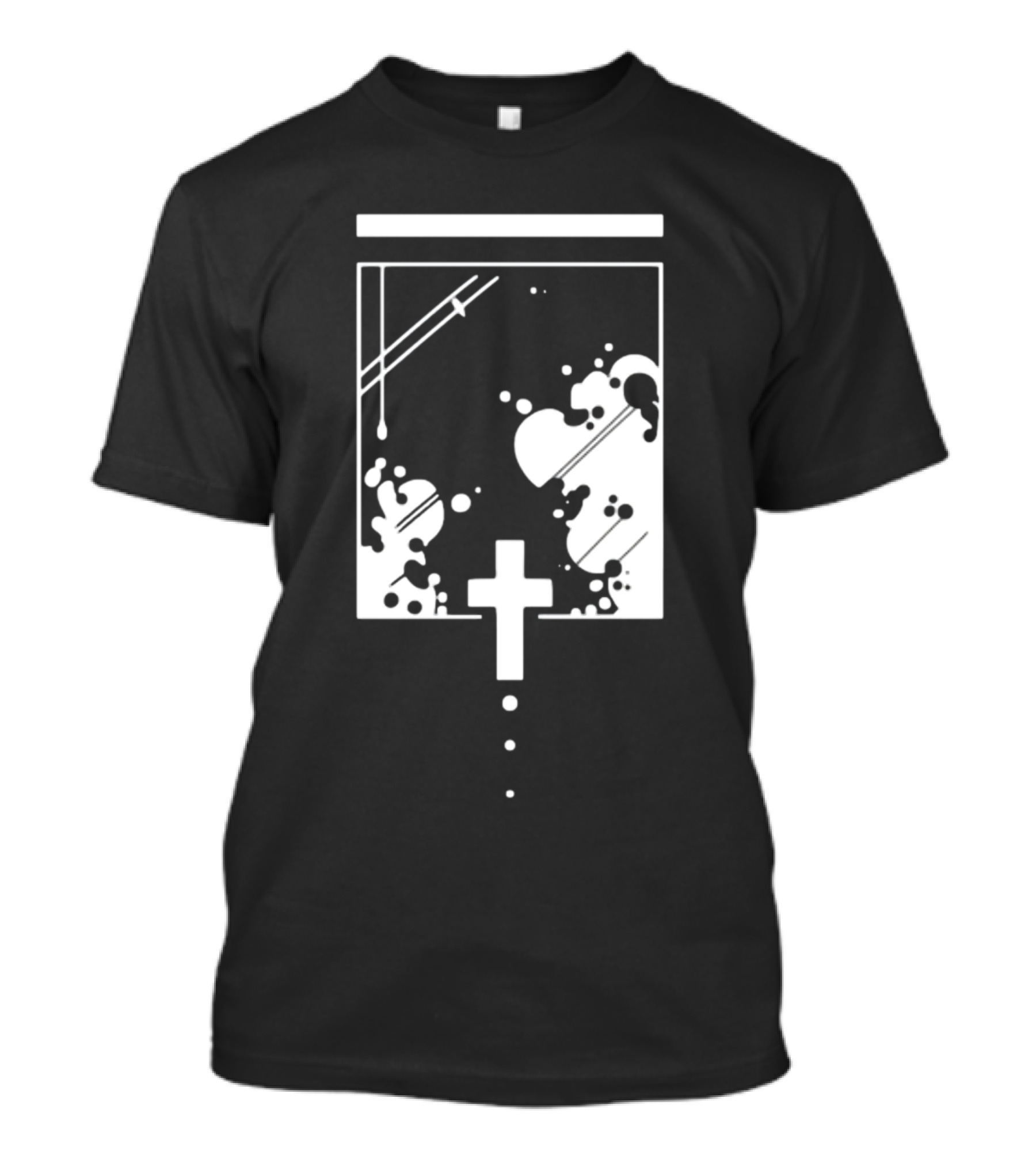 Kuro Casual Drip Infusion Symbol With Cross T-Shirt
