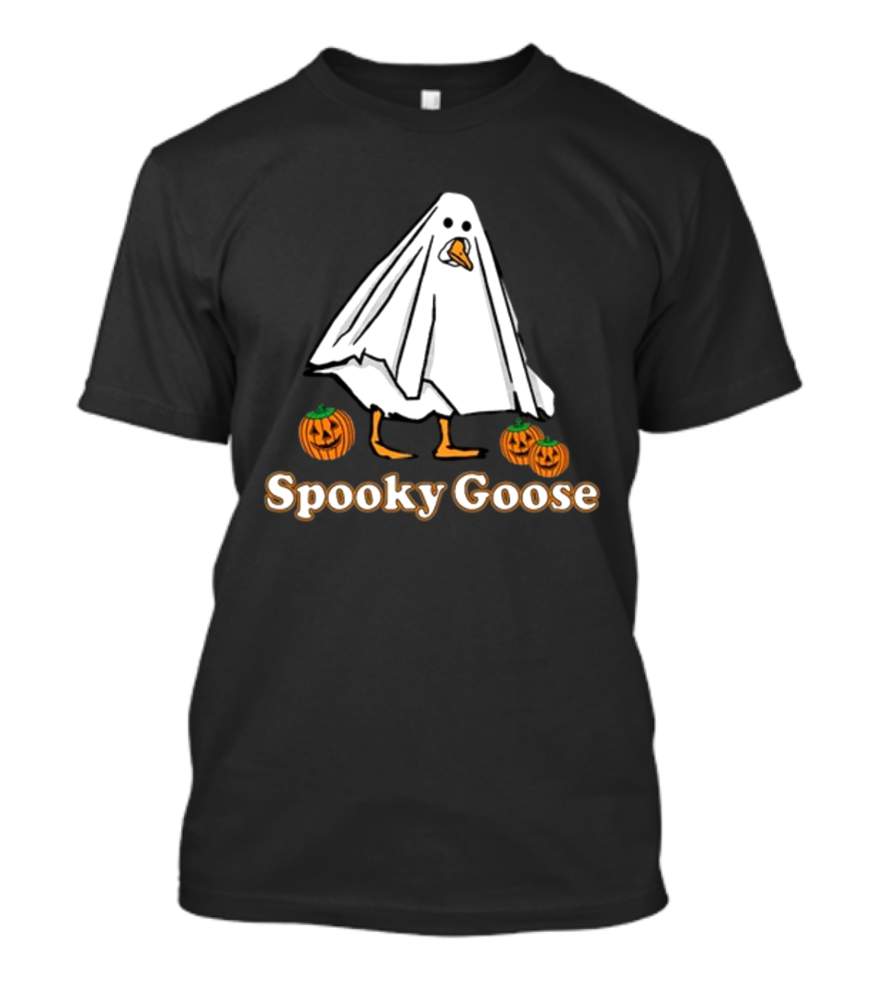 Spooky Goose Ghost Costume With Pumpkins T-Shirt