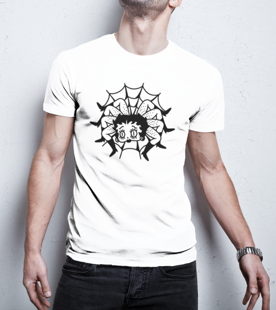 Top Dtf Spiderweb Betty Boop Spider T-Shirt
