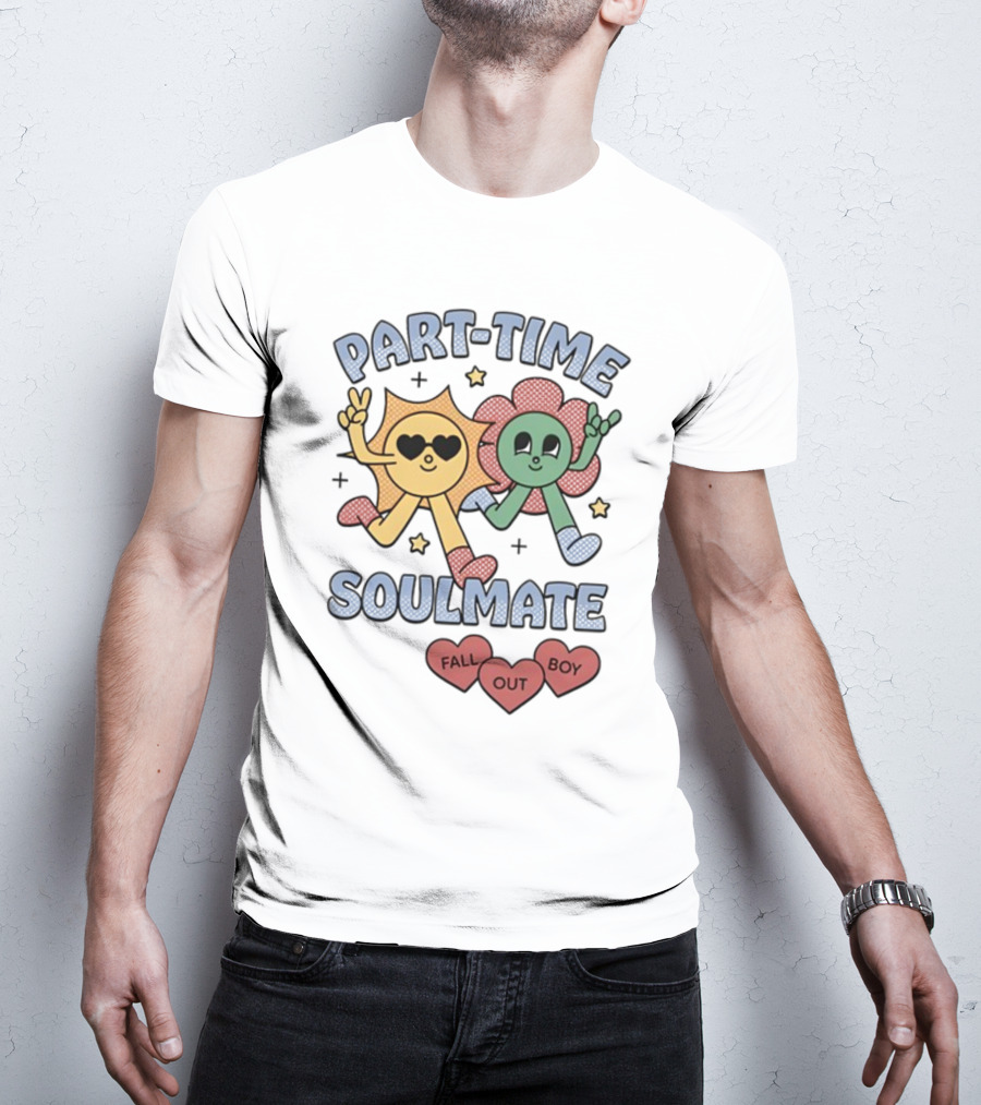 Part-Time Soulmate Fall Out Boy Hearts And Happy Flowers T-Shirt