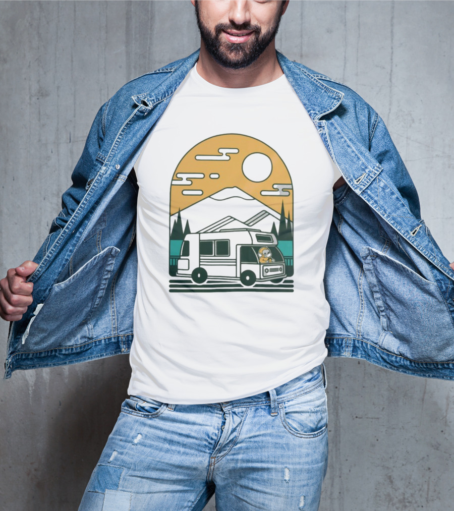 Cdawgva Road Trippin Camper Adventure Under A Mountain Sunrise T-Shirt