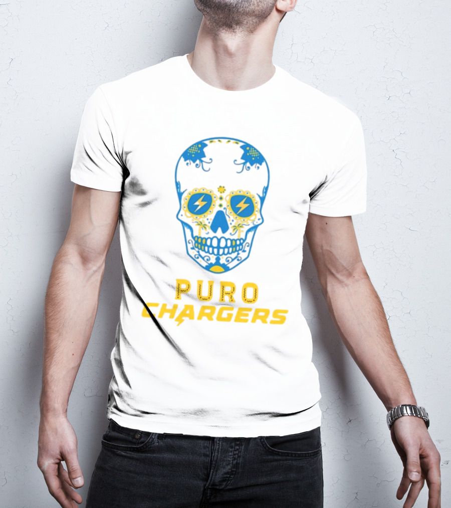 Puro Chargers Skull Lightning Bolt T-Shirt