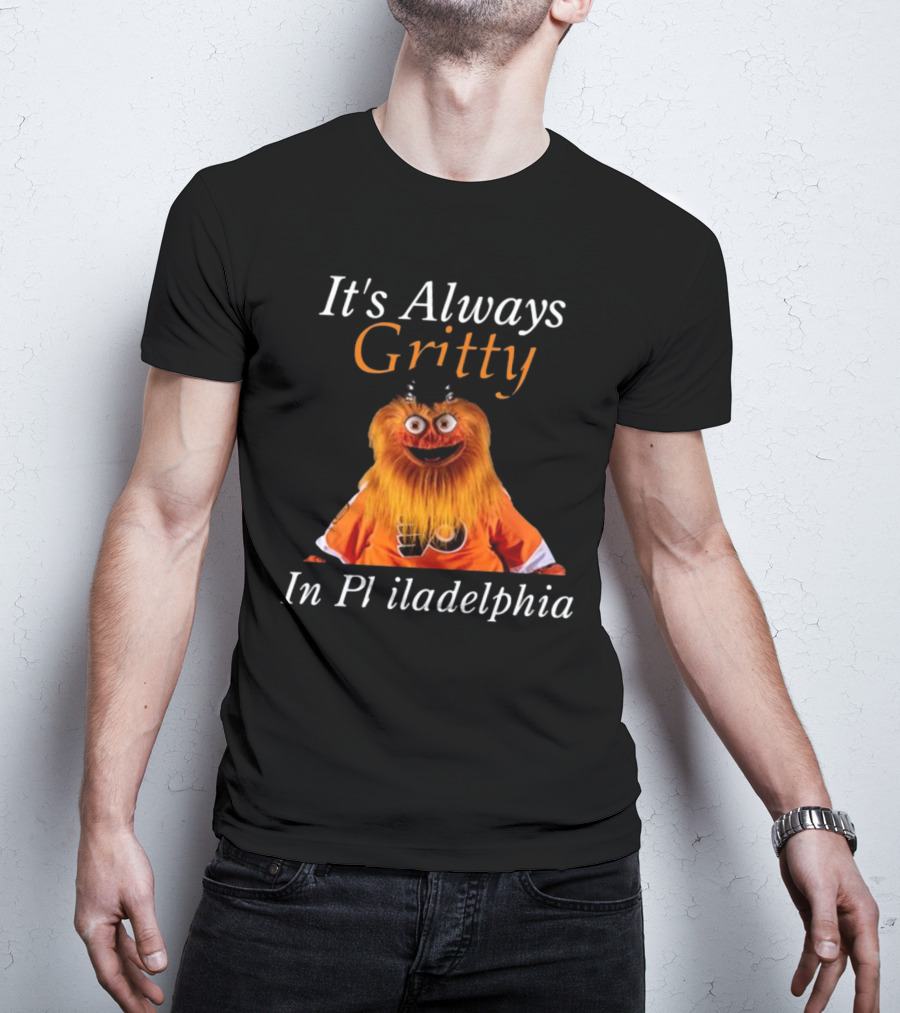 It's Always Gritty In Philadelphia Hockey Mascot Flyers Orange T-Shirt