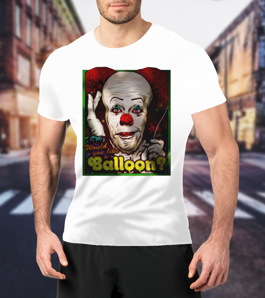 Would You Like A Balloon Clown Face Art By Nordacious T-Shirt