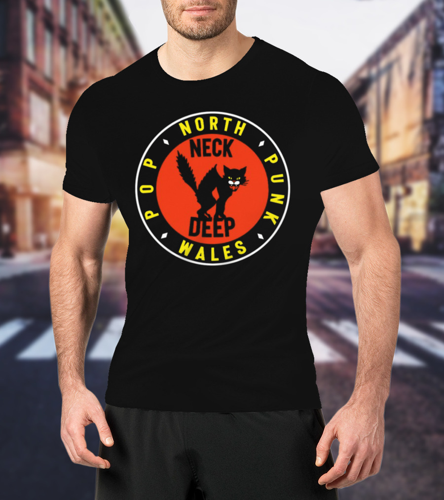 North Wales Neck Deep Pop Punk Cat T-Shirt