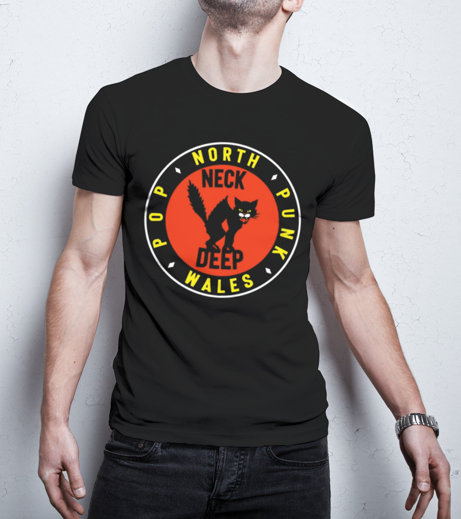 North Wales Neck Deep Pop Punk Cat T-Shirt