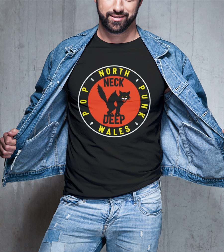 North Wales Neck Deep Pop Punk Cat T-Shirt