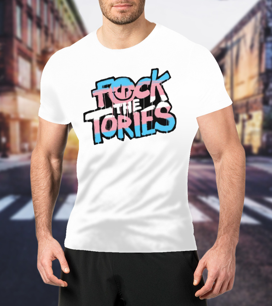 Fock The Tories Trans Flag T-Shirt