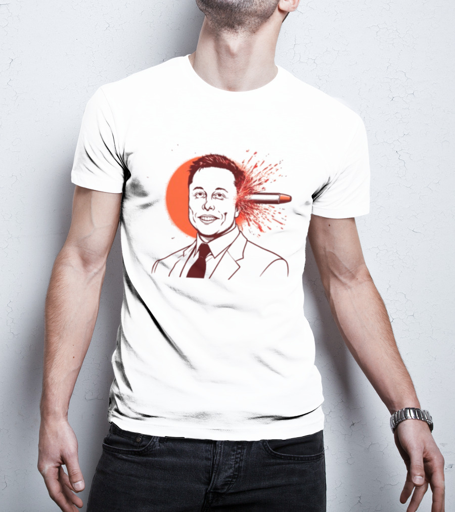 Gayest Tone Bullet Through The Head Elon Musk T-Shirt