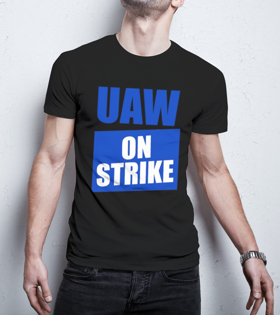 UAW On Strike Bold Blue Protest T-Shirt