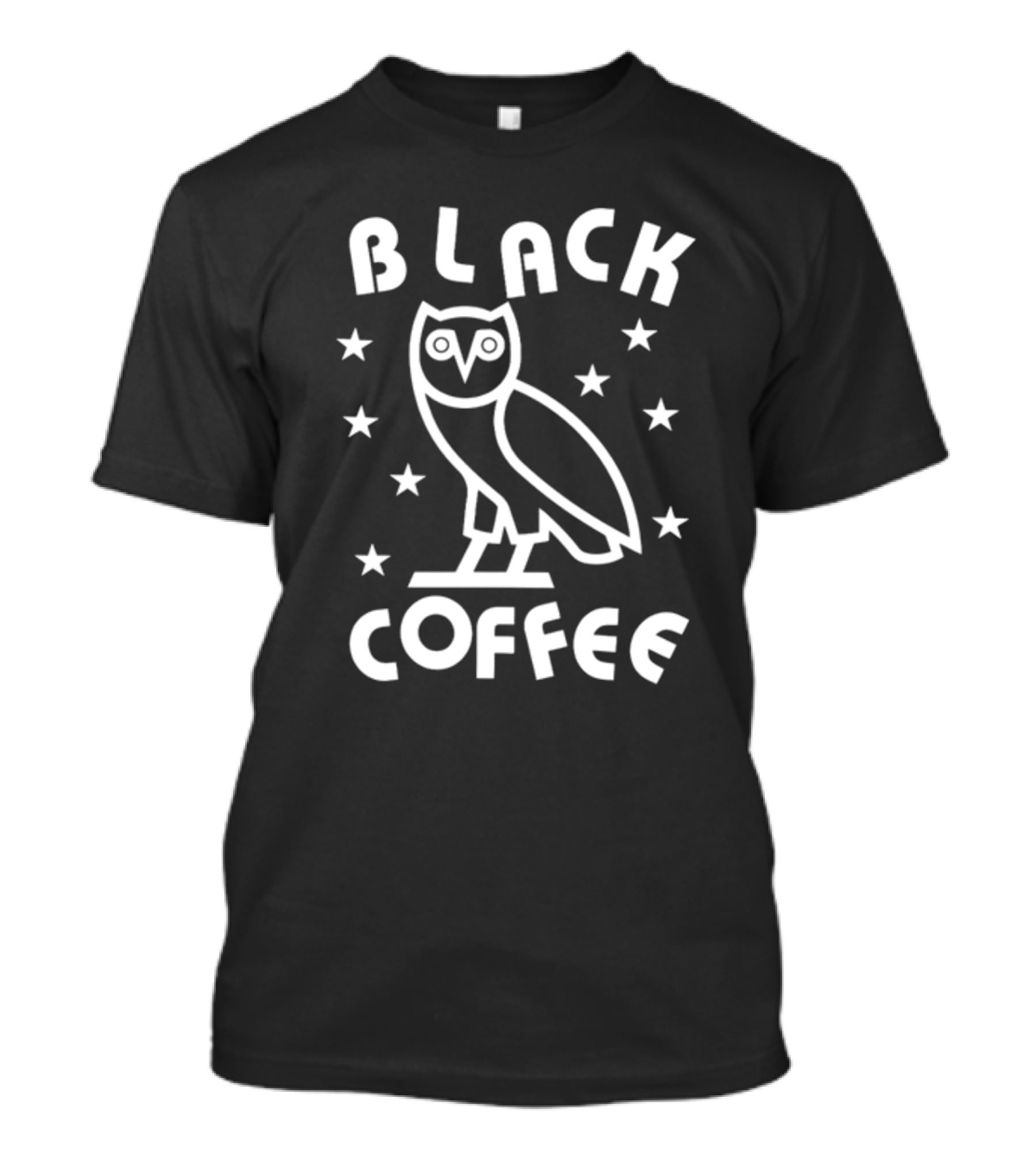 Black Coffee Owl Stars T-Shirt